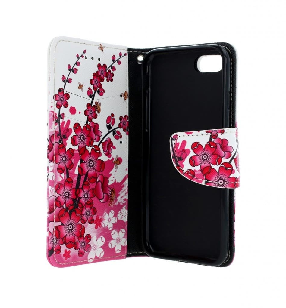Pouzdro TopQ iPhone SE 2020 knížkové Kytičky textil 49748 - náhled 3