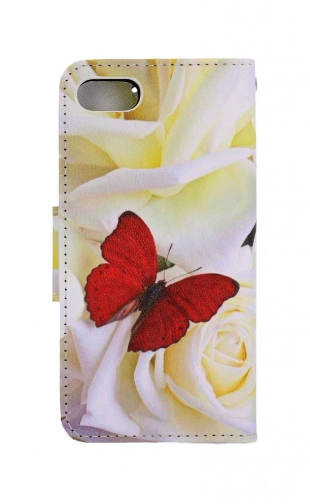 Pouzdro TopQ iPhone SE 2022 knížkové Červený motýl 74940 - náhled 2