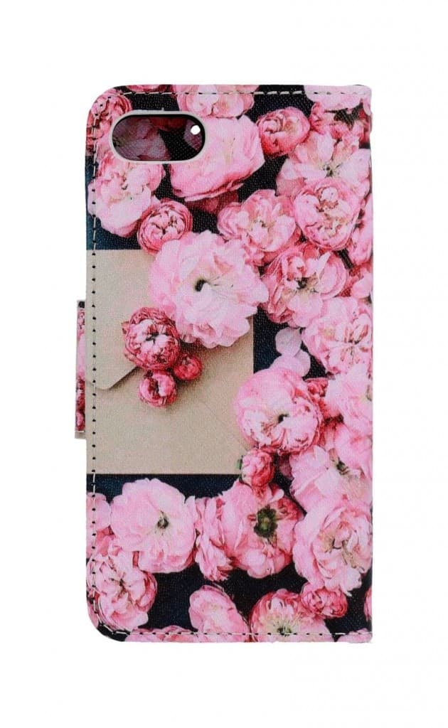 Pouzdro TopQ iPhone SE 2022 knížkové Růžové květy 74964 - náhled 2
