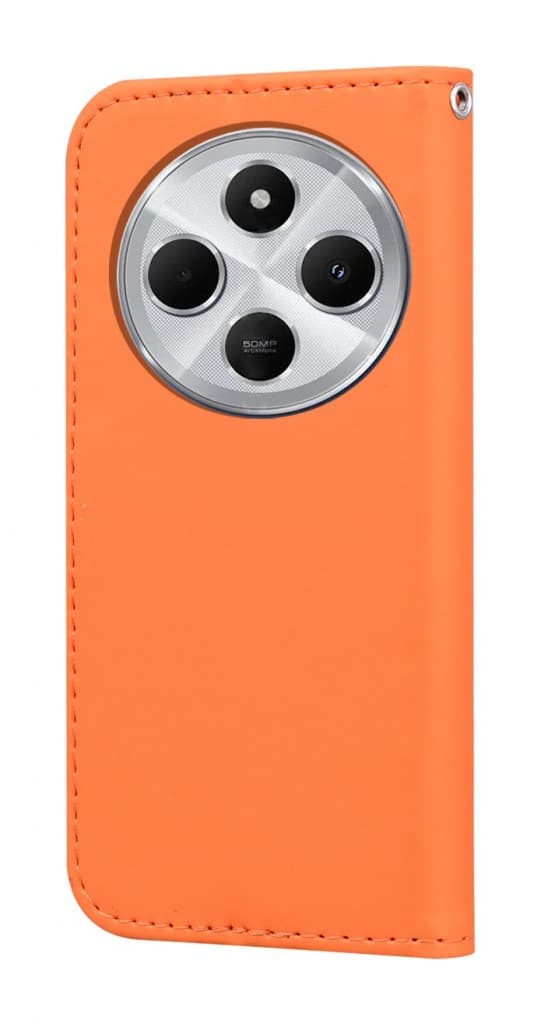 Pouzdro TopQ Xiaomi Redmi 14C knížkové oranžové s žabkou 132682 - náhled 2