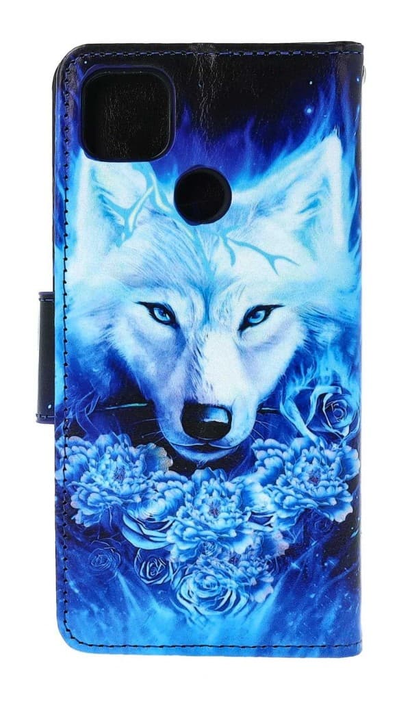 Pouzdro TopQ Xiaomi Redmi 9C knížkové Tyrkysový vlk 54470 - náhled 2
