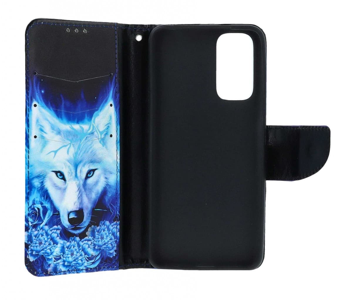Pouzdro TopQ Xiaomi Redmi Note 11 knížkové Tyrkysový vlk 73419 - náhled 3