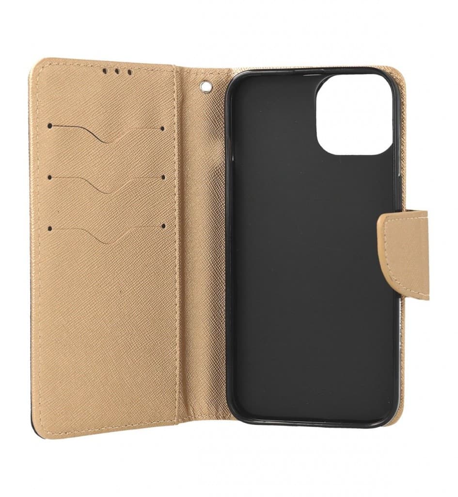 Pouzdro TopQ iPhone 15 knížkové černo-zlaté 105190 - náhled 3