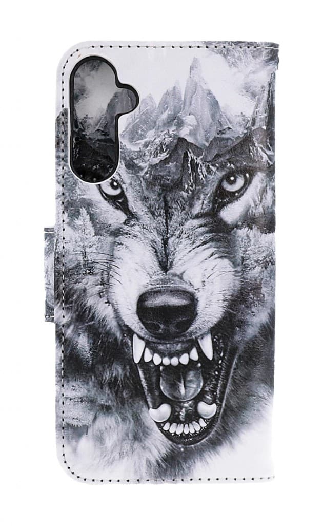 Pouzdro TopQ Samsung A34 knížkové Černobílý vlk 112617 - náhled 2