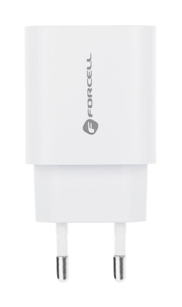 Cestovní adaptér Forcell s funkcí rychlonabíjení Dual 30W bílý 97723 - náhled 3