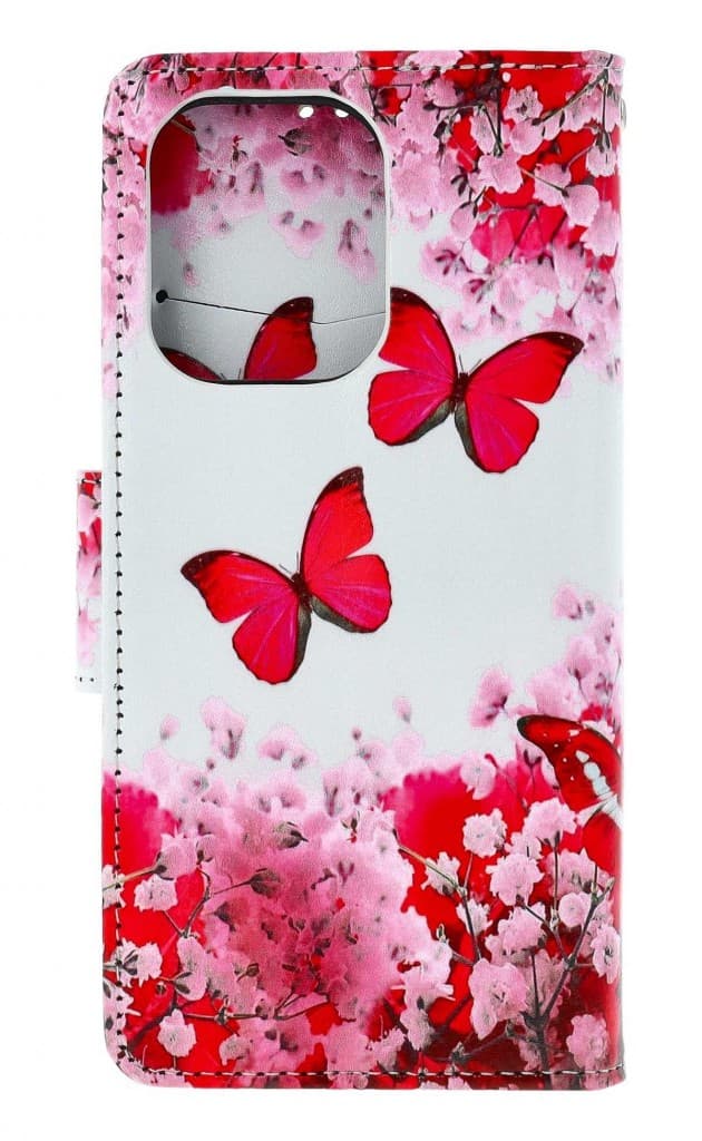 Pouzdro TopQ Xiaomi Redmi Note 13 knížkové Růžoví motýlci 130015 - náhled 2
