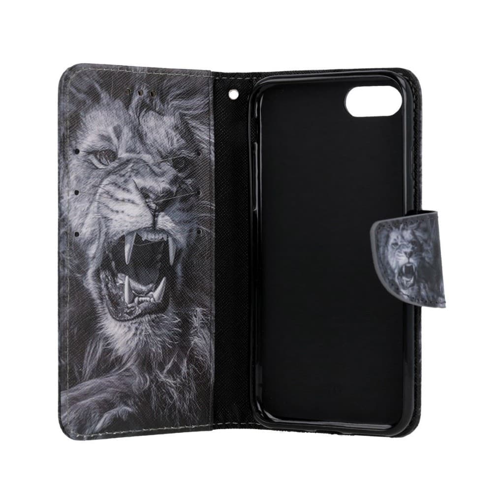 Pouzdro TopQ iPhone SE 2020 knížkové Černobílý lev 62609 - náhled 3