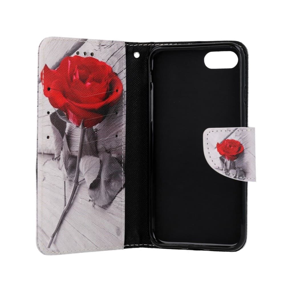 Pouzdro TopQ iPhone SE 2020 knížkové Červená růže 62617 - náhled 3