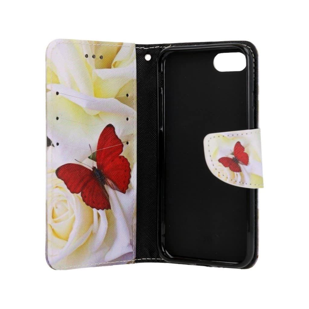 Pouzdro TopQ iPhone SE 2020 knížkové Červený motýl 62624 - náhled 3