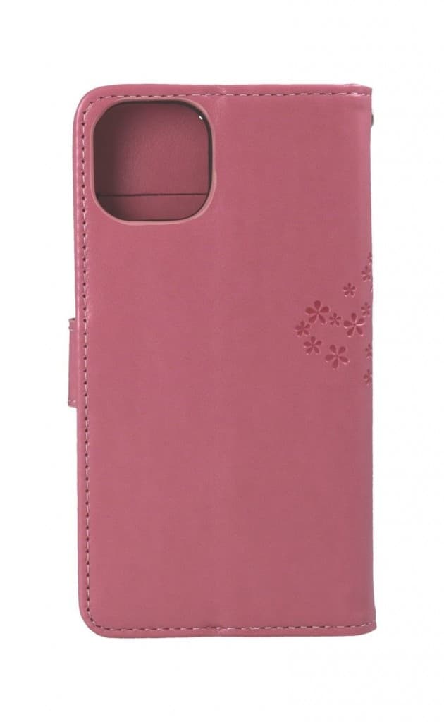 Pouzdro TopQ iPhone 13 knížkové Růžový strom sovičky 66369 - náhled 2
