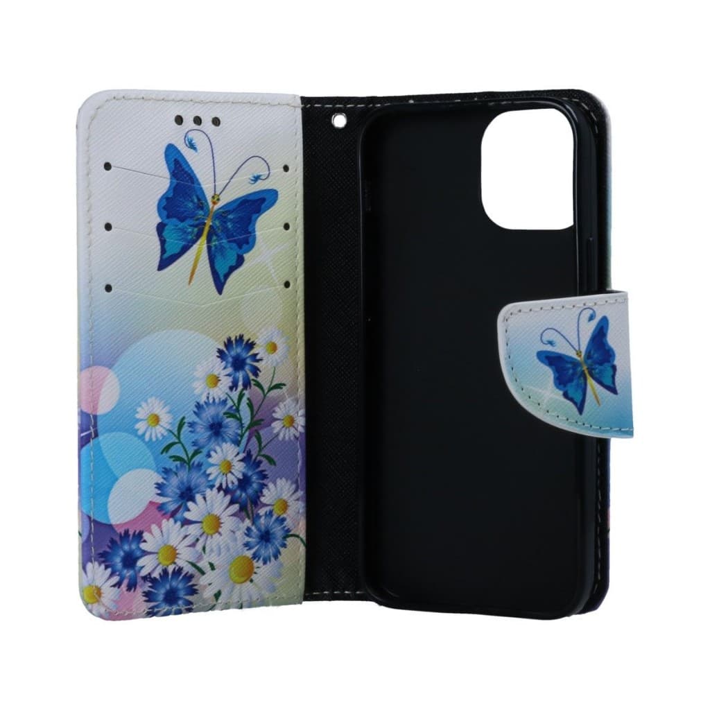 Pouzdro TopQ iPhone 13 mini knížkové Bílé s motýlkem 66376 - náhled 3