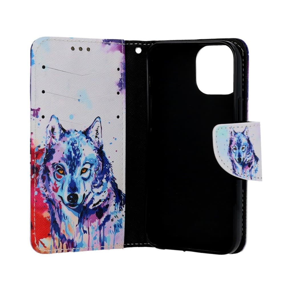 Pouzdro TopQ iPhone 13 mini knížkové Kresba vlka 66384 - náhled 3