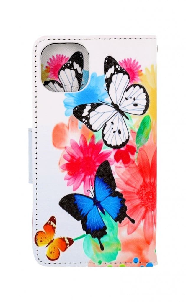 Pouzdro TopQ iPhone 13 knížkové Barevné s motýlky 66321 - náhled 2