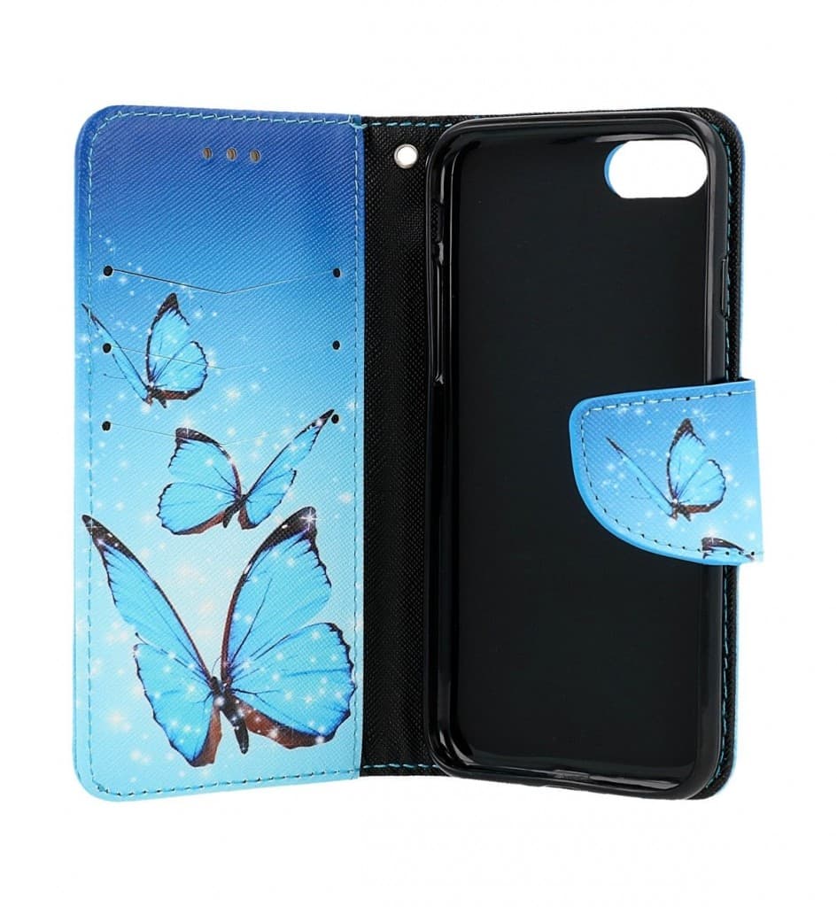 Pouzdro TopQ iPhone SE 2022 knížkové Modří motýlci 74767 - náhled 3