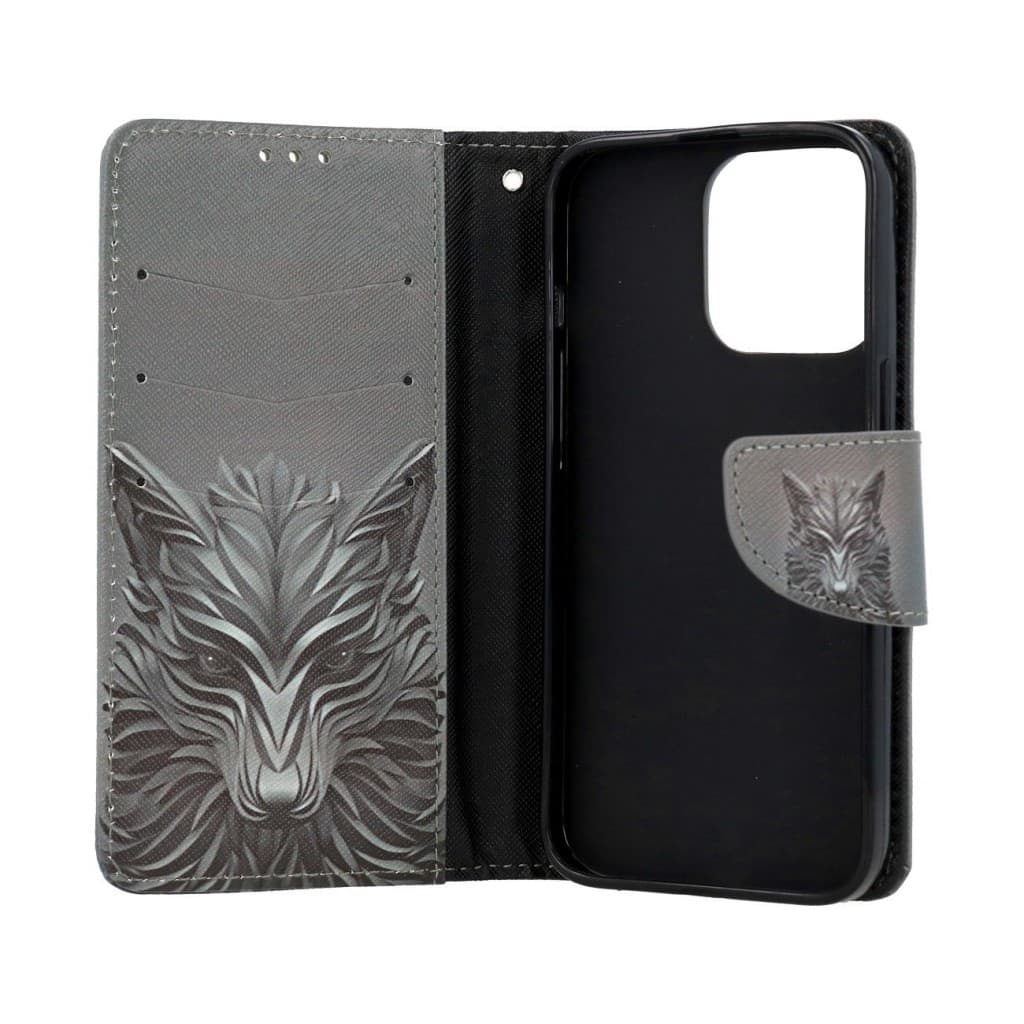 Pouzdro TopQ iPhone 13 Pro knížkové Vlk 66455 - náhled 3
