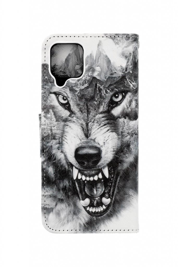 Pouzdro TopQ Samsung A22 knížkové Černobílý vlk 66243 - náhled 2