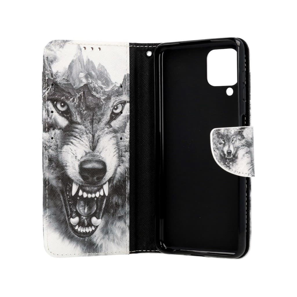 Pouzdro TopQ Samsung A22 knížkové Černobílý vlk 66243 - náhled 3
