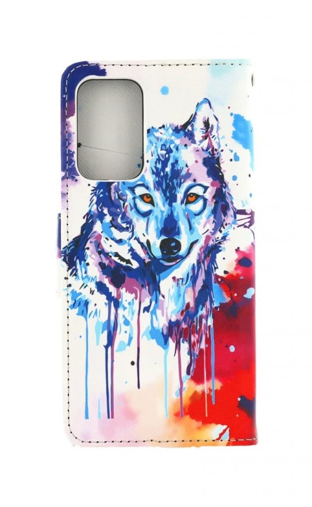 Pouzdro TopQ Samsung A52 knížkové Kresba vlka 57643 - náhled 2