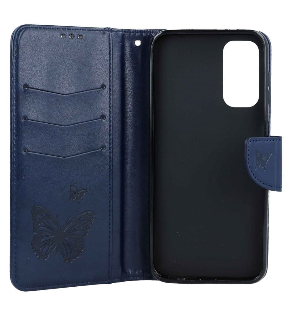 Pouzdro TopQ Samsung A14 knížkové Butterfly modré tmavé 111951 - náhled 3