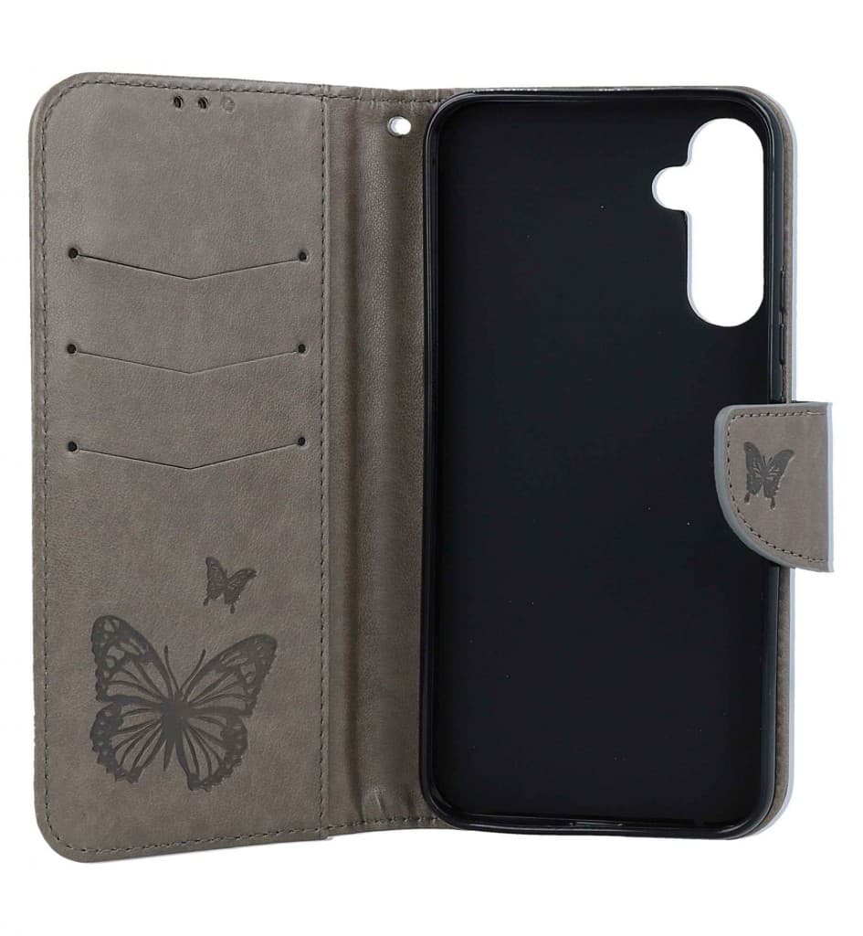 Pouzdro TopQ Samsung A34 knížkové Butterfly šedé 111945 - náhled 3