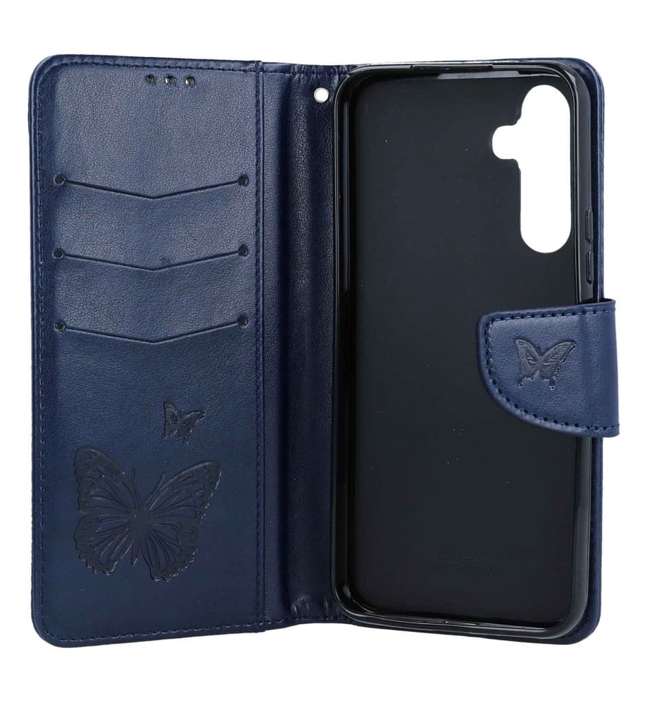 Pouzdro TopQ Samsung A54 5G knížkové Butterfly modré tmavé 111888 - náhled 3