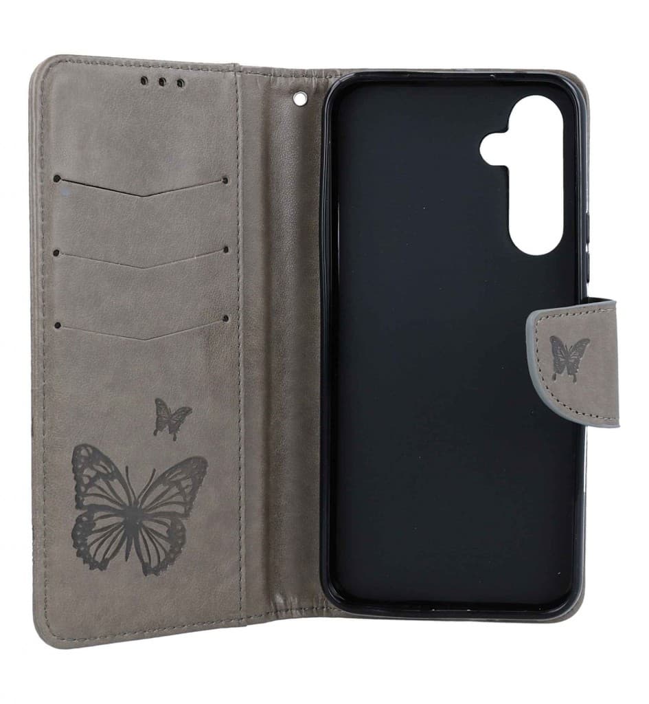 Pouzdro TopQ Samsung A54 5G knížkové Butterfly šedé 111884 - náhled 3