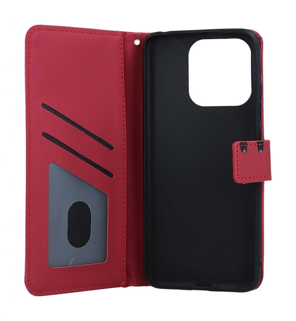Pouzdro TopQ Xiaomi Redmi 12C knížkové vínové s kočičkou 96243 - náhled 3