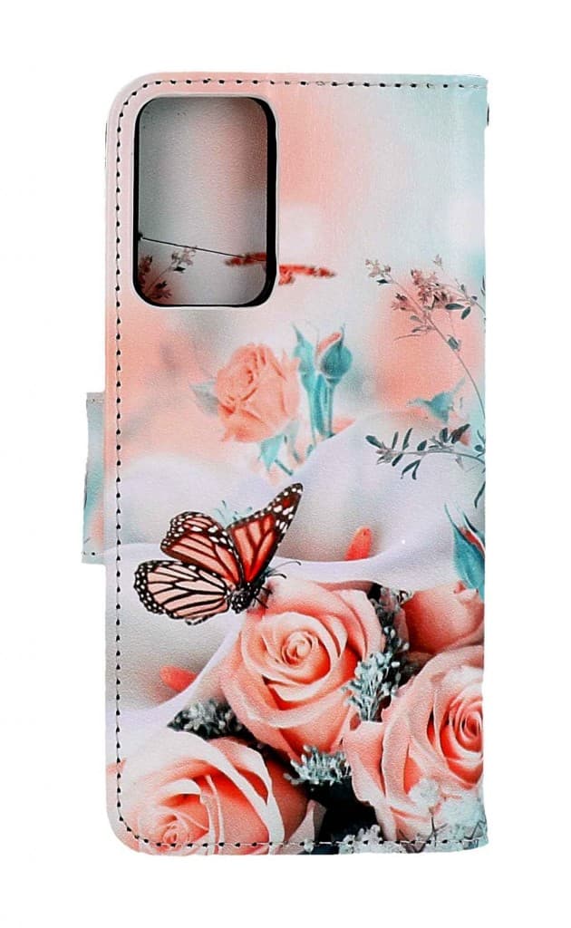 Pouzdro TopQ Xiaomi Redmi Note 12S knížkové Růže s motýlem 107426 - náhled 2