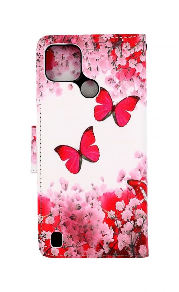 Pouzdro TopQ Realme C21Y knížkové Růžoví motýlci 70266 - náhled 2