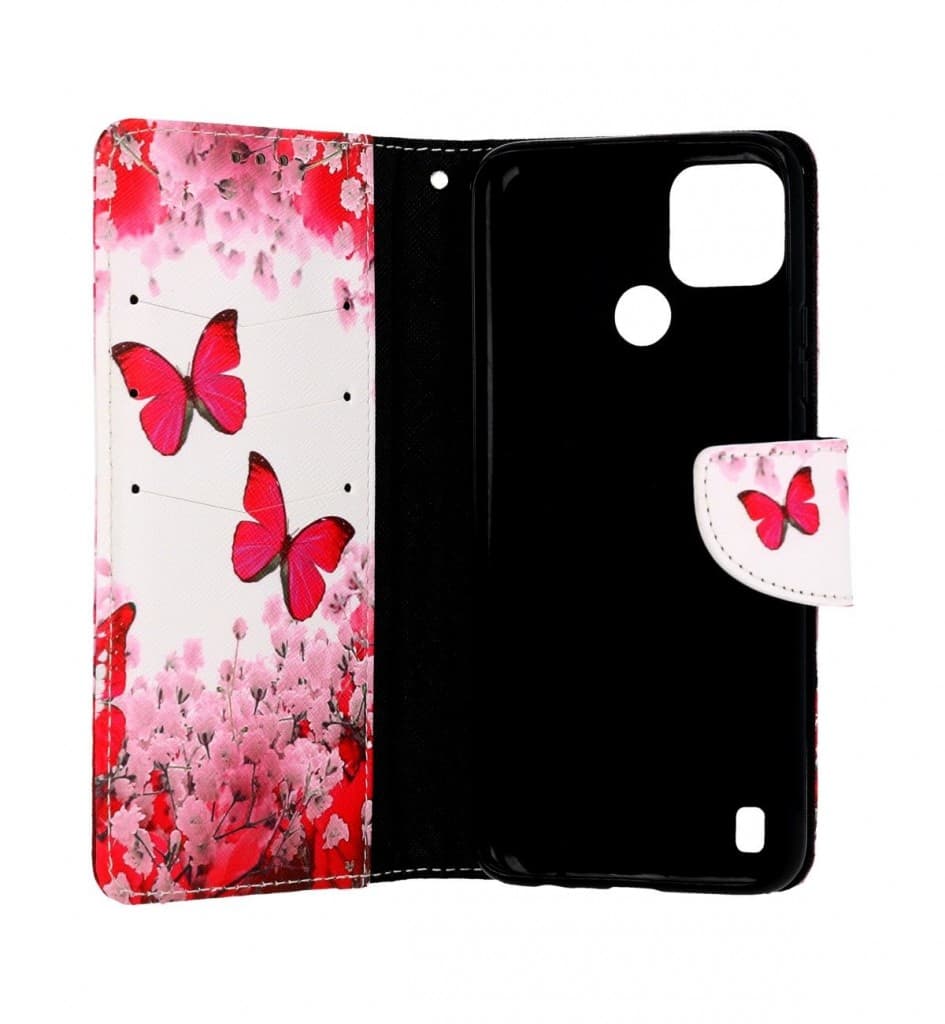 Pouzdro TopQ Realme C21Y knížkové Růžoví motýlci 70266 - náhled 3
