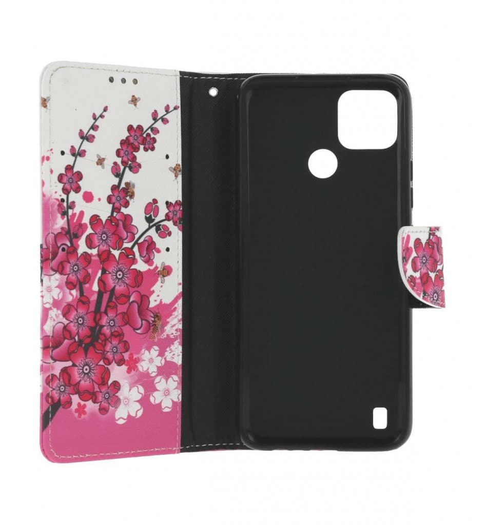 Pouzdro TopQ Realme C25Y knížkové Kytičky textil 70294 - náhled 3