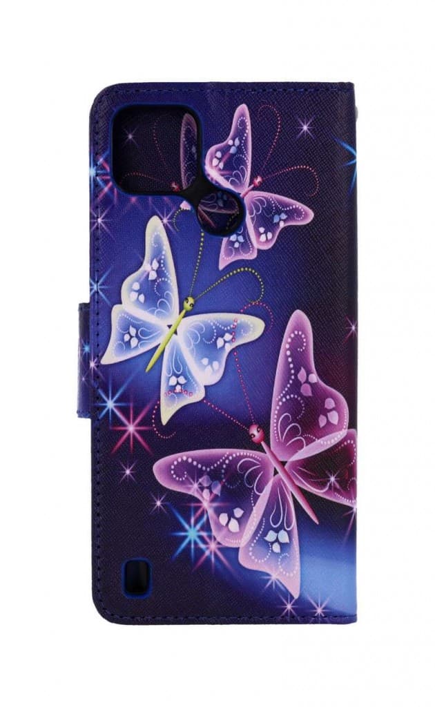 Pouzdro TopQ Realme C25Y knížkové Modré s motýlky 70296 - náhled 2