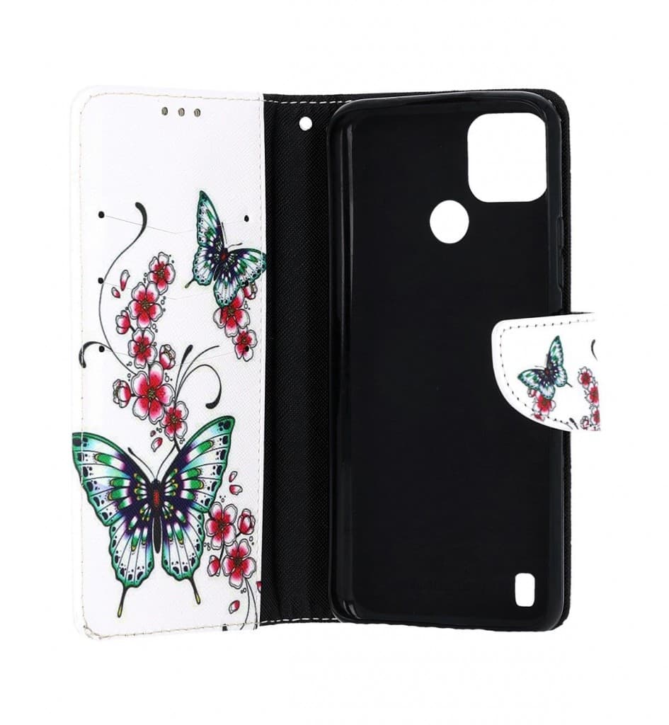 Pouzdro TopQ Realme C25Y knížkové Motýlci s květinou 70336 - náhled 3