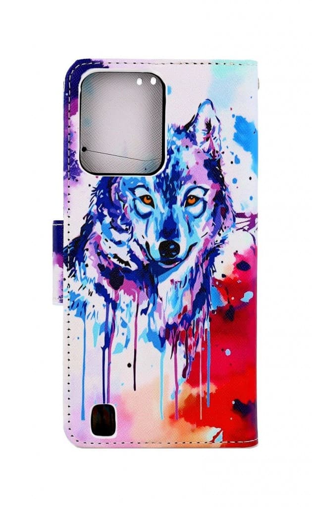 Pouzdro TopQ Realme C31 knížkové Kresba vlka 74862 - náhled 2