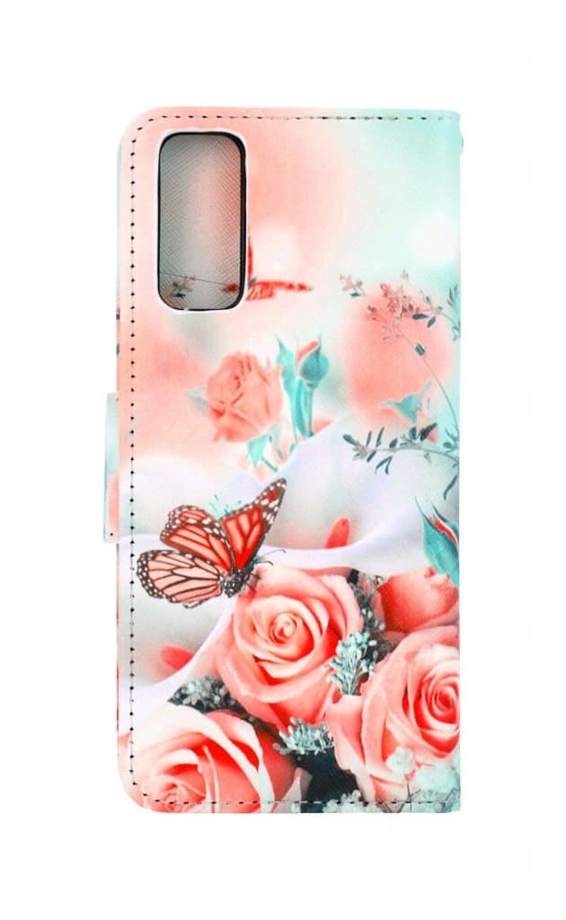 Pouzdro TopQ Vivo Y11s knížkové Růže s motýlem 71392 - náhled 2