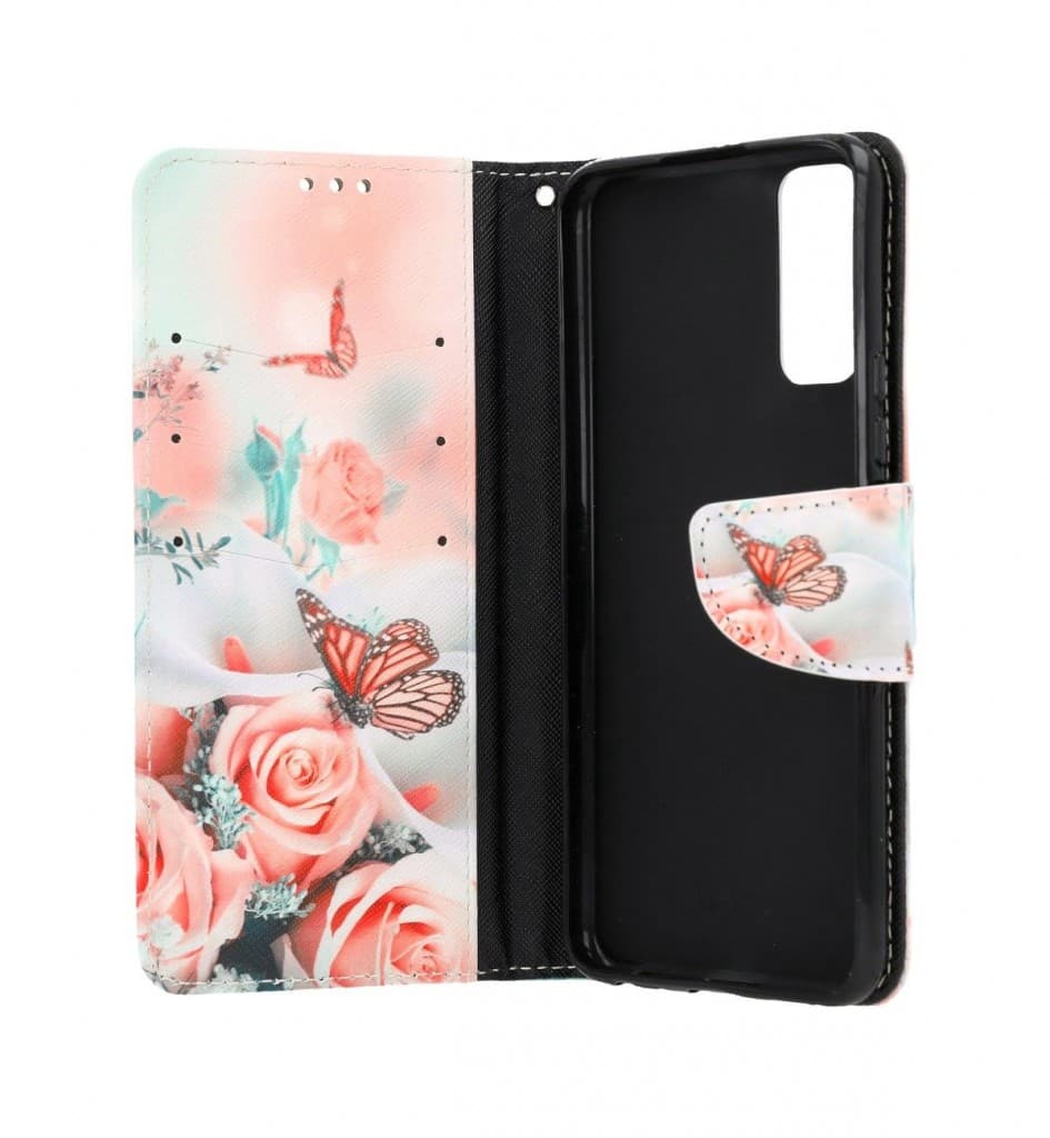 Pouzdro TopQ Vivo Y11s knížkové Růže s motýlem 71392 - náhled 3