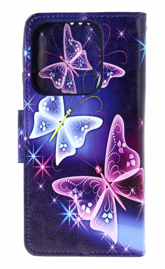 Pouzdro TopQ Honor 400 Lite knížkové Modré s motýlky 140068 - náhled 2