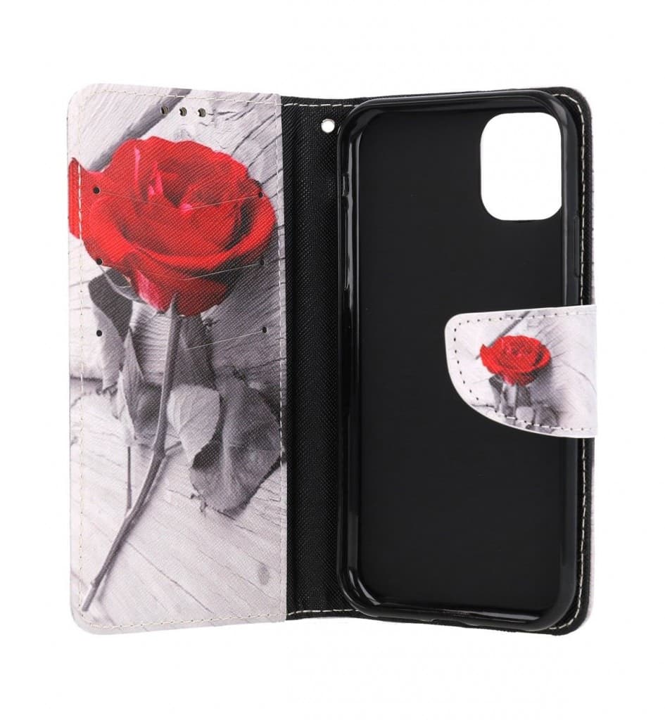 Pouzdro TopQ iPhone 11 knížkové Červená růže 63791 - náhled 3