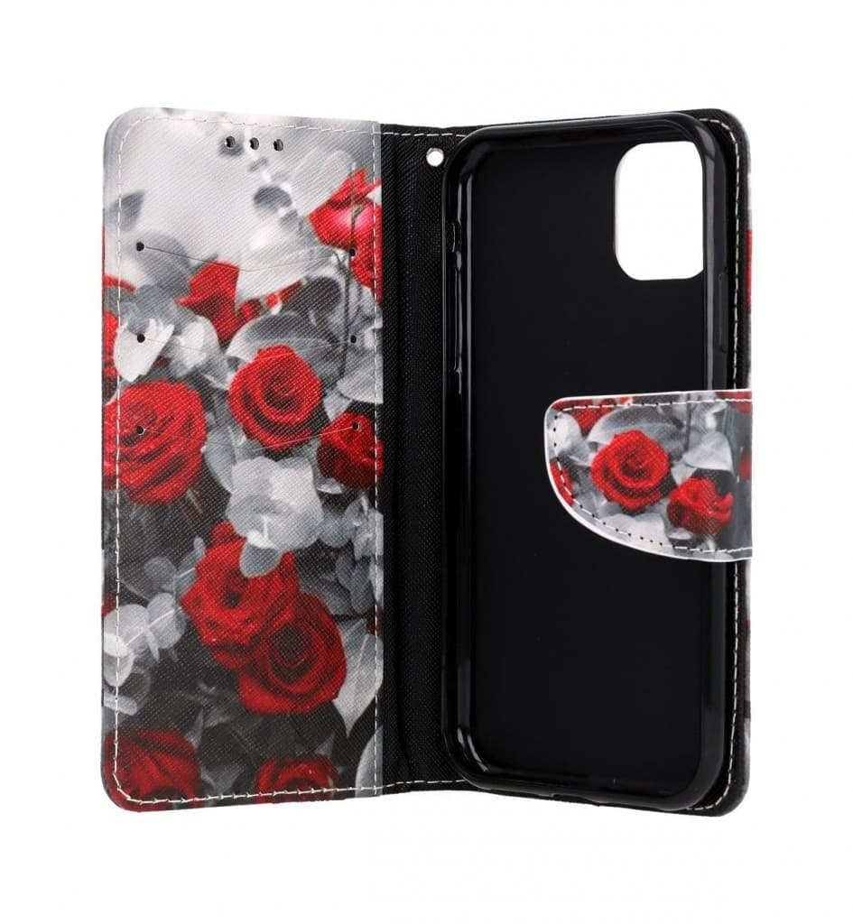 Pouzdro TopQ iPhone 11 knížkové Červené růže mix 63801 - náhled 3