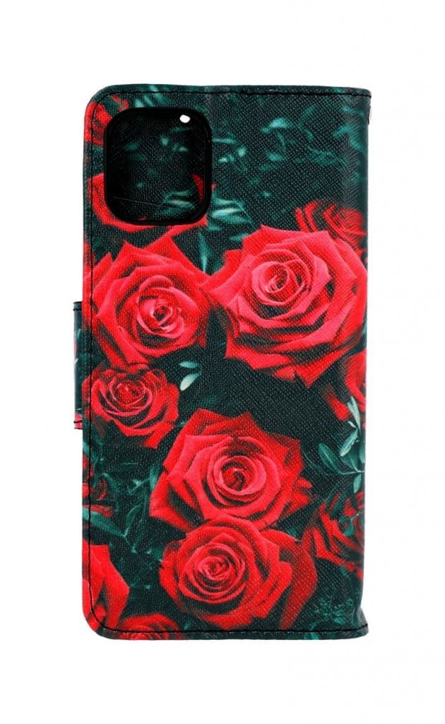 Pouzdro TopQ iPhone 11 knížkové Červené růžičky 63796 - náhled 2