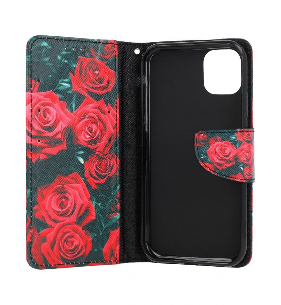Pouzdro TopQ iPhone 11 knížkové Červené růžičky 63796 - náhled 3