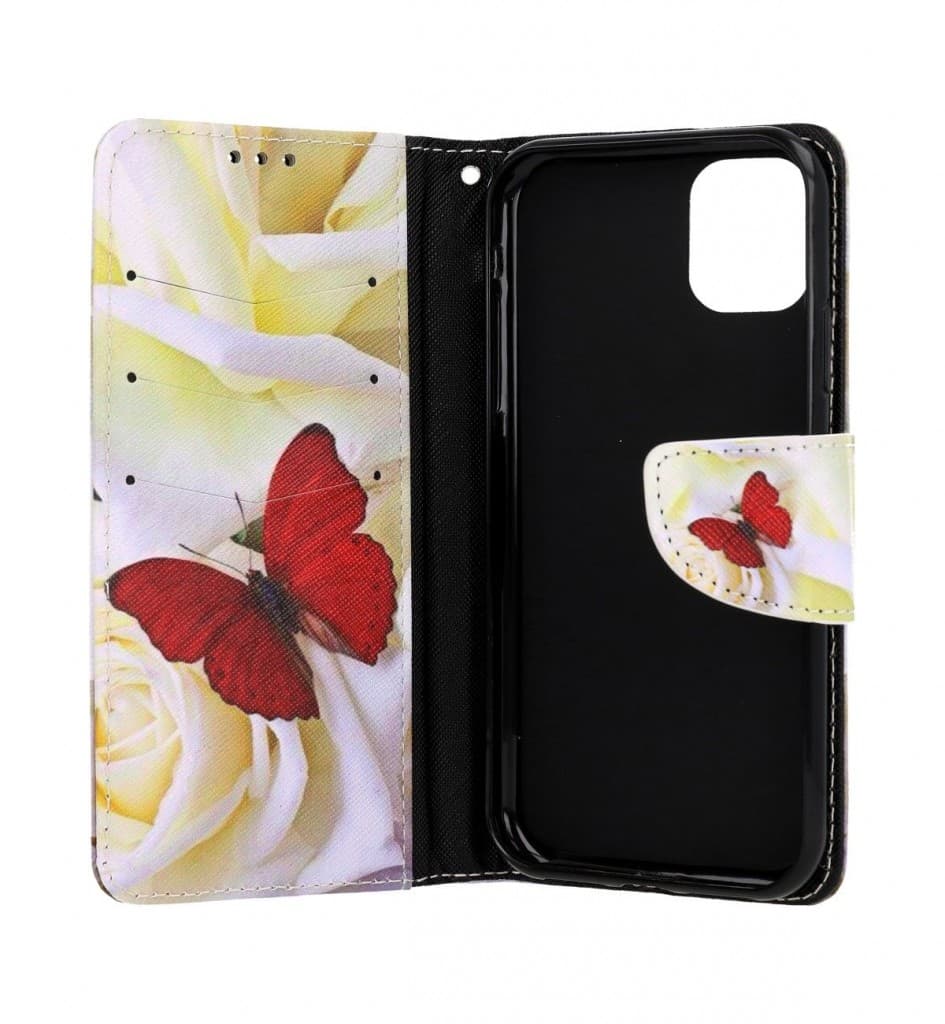 Pouzdro TopQ iPhone 11 knížkové Červený motýl 63793 - náhled 3