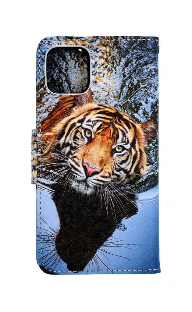 Pouzdro TopQ iPhone 11 knížkové Hnědý tygr 63731 - náhled 2