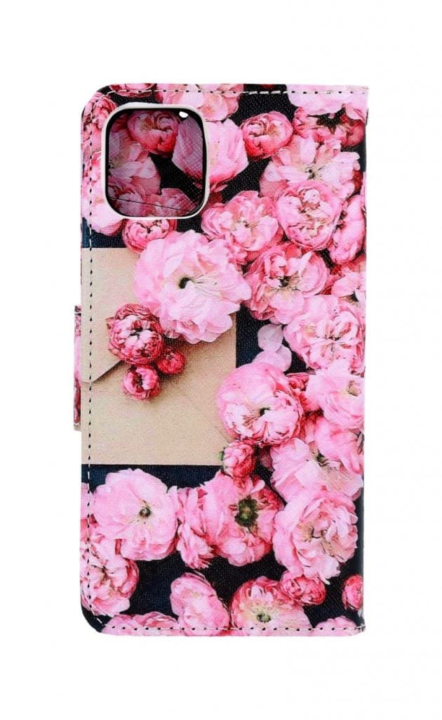 Pouzdro TopQ iPhone 11 knížkové Růžové květy 63802 - náhled 2