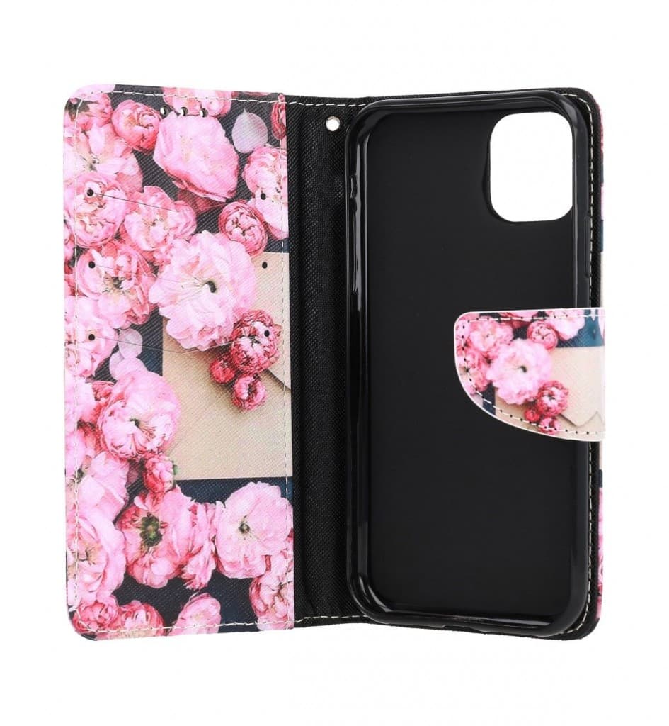 Pouzdro TopQ iPhone 11 knížkové Růžové květy 63802 - náhled 3