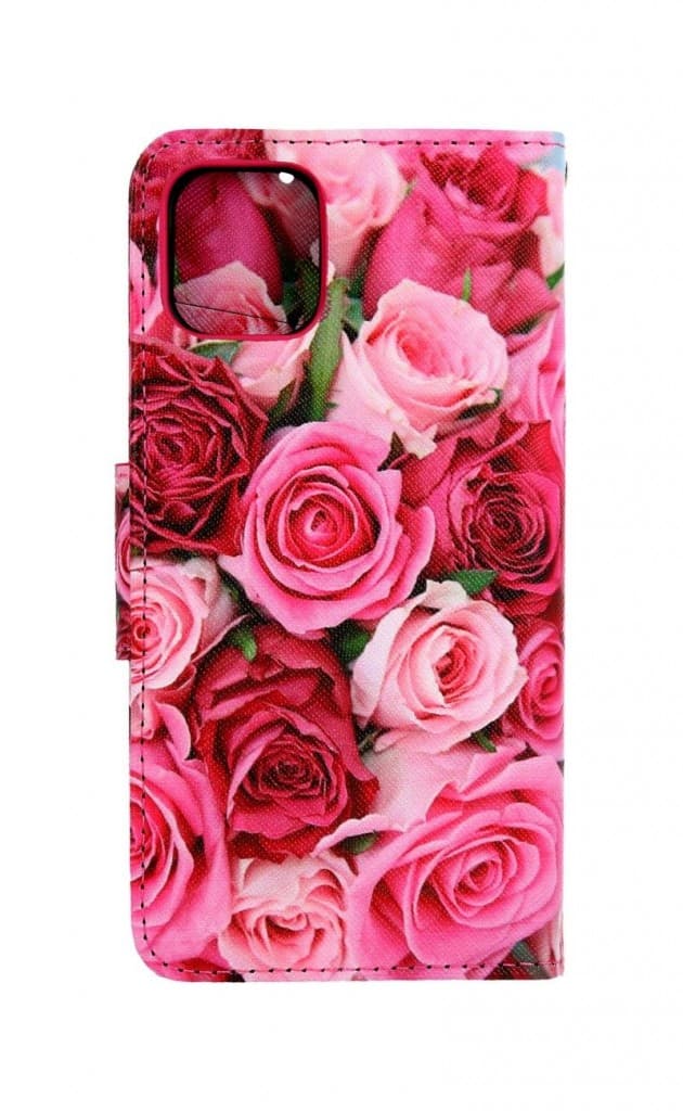 Pouzdro TopQ iPhone 11 knížkové Růžové růžičky 63787 - náhled 2