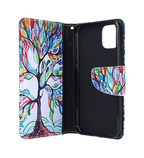 Pouzdro TopQ iPhone 11 knížkové Barevný strom 49769 - náhled 3