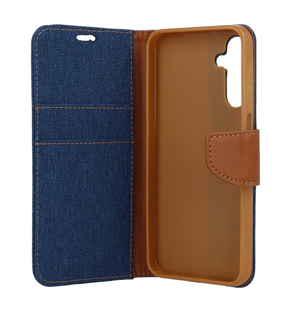 Pouzdro Canvas Samsung A15 knížkové modré tmavé 119218 - náhled 3