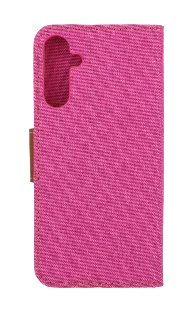 Pouzdro Canvas Samsung A15 knížkové růžové 119217 - náhled 2