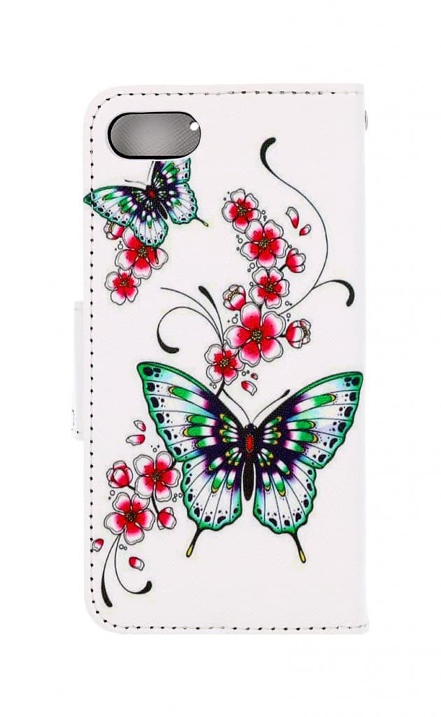 Pouzdro TopQ iPhone SE 2022 knížkové Motýlci s květinou 74762 - náhled 2